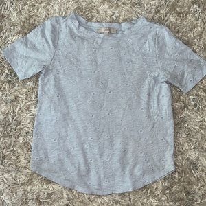 Loft baby blue embroidered top